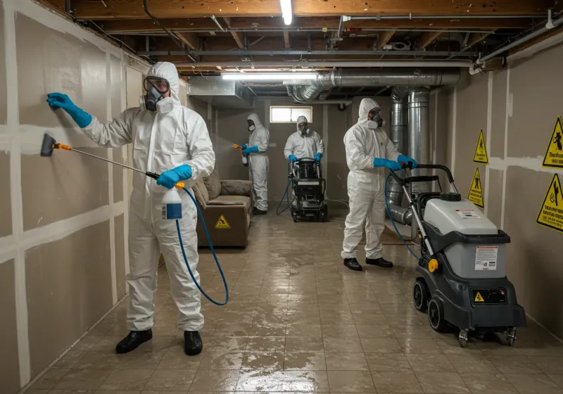 Basement Moisture Removal and Structural Drying process in Rockport, IN